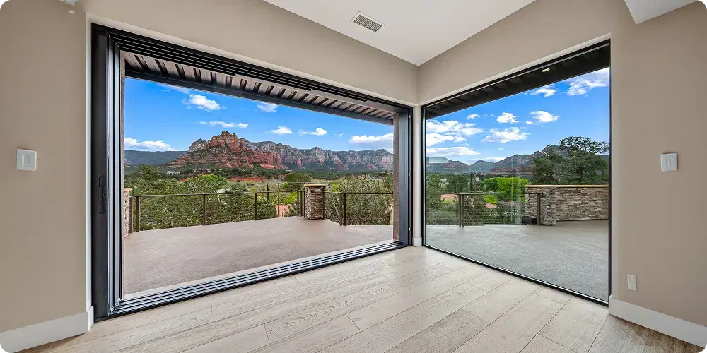 Custom luxury home interior design with panoramic Arizona views