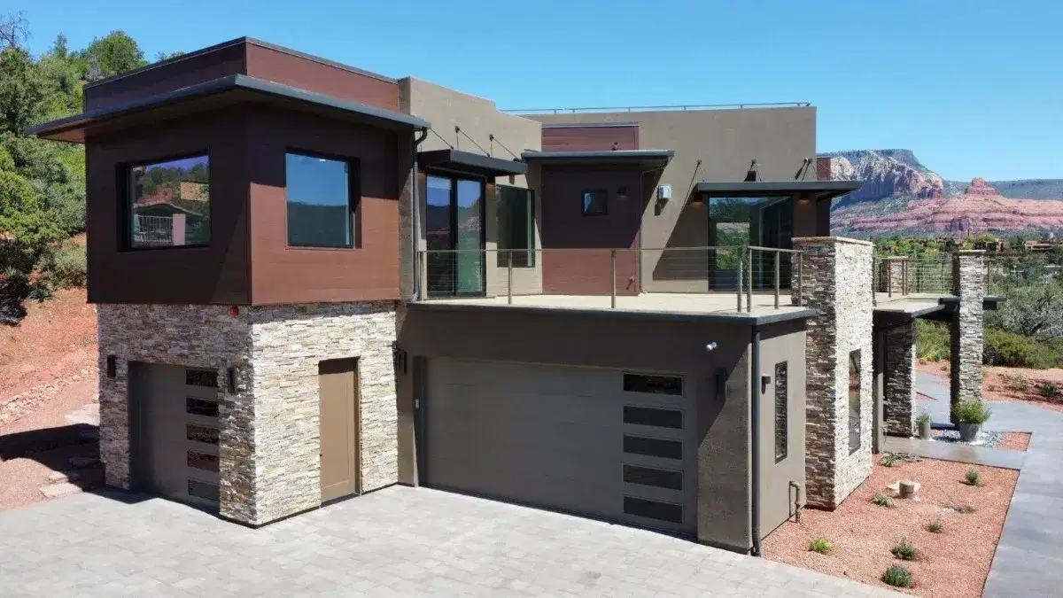 Luxury custom home with desert landscape views in Sedona, Arizona